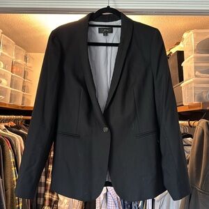 Parke blazer in wool-blend flannel - Black 14